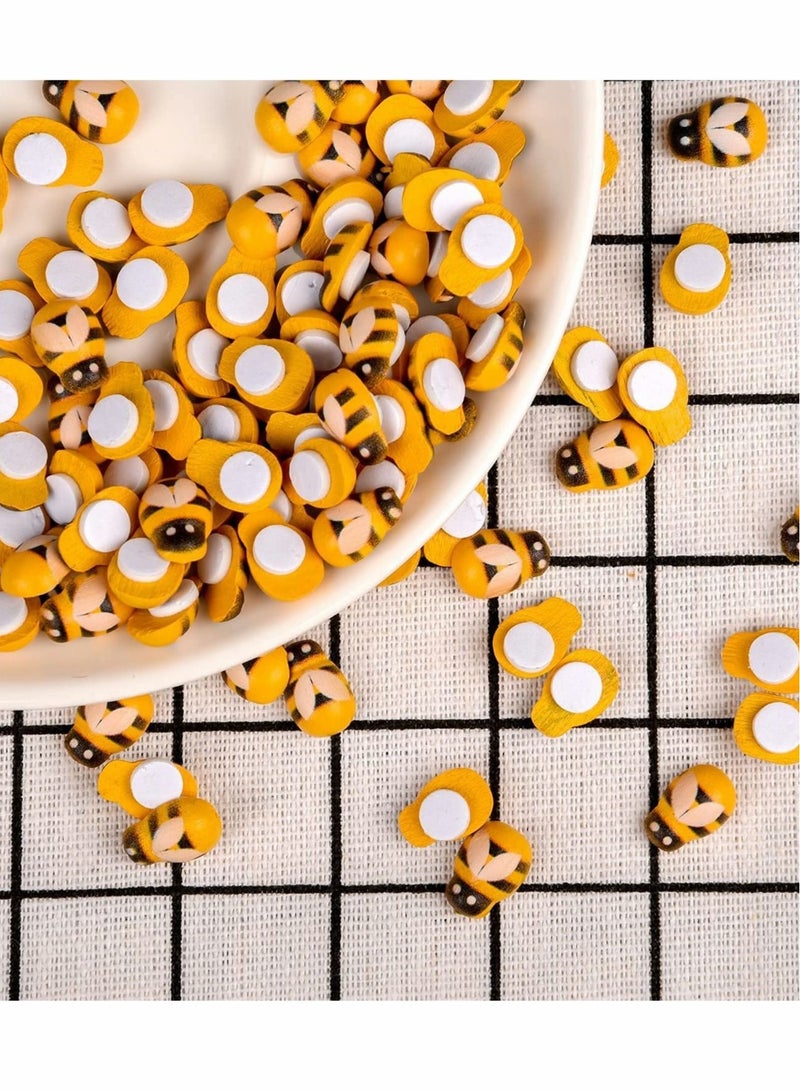 Captaintech Mini Self Adhesive Wooden Ladybug and Bees Stickers - Image 4