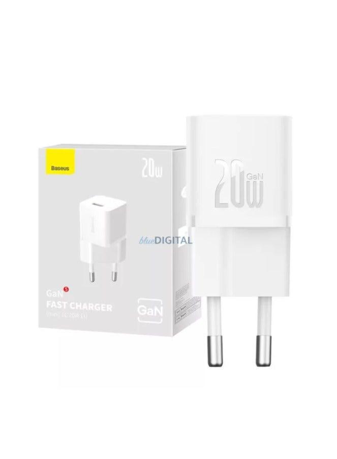 بيسوس شاحن سريع OS-Baseus GaN5 (صغير) 1C 20W EU - Image 1