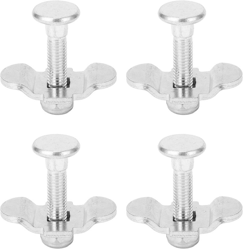 Qiilu 4Pcs L Track Threaded Screw Double Stud Fitting Set, High Strength Metal Tie Down for Truck Bed Trailer Cargo Control Pickup RV ATV, Fits Any Position on The L Track Rail, Ideal - Image 3