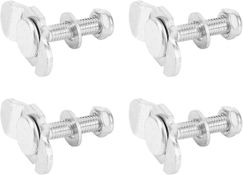 Qiilu 4Pcs L Track Threaded Screw Double Stud Fitting Set, High Strength Metal Tie Down for Truck Bed Trailer Cargo Control Pickup RV ATV, Fits Any Position on The L Track Rail, Ideal - Image 2