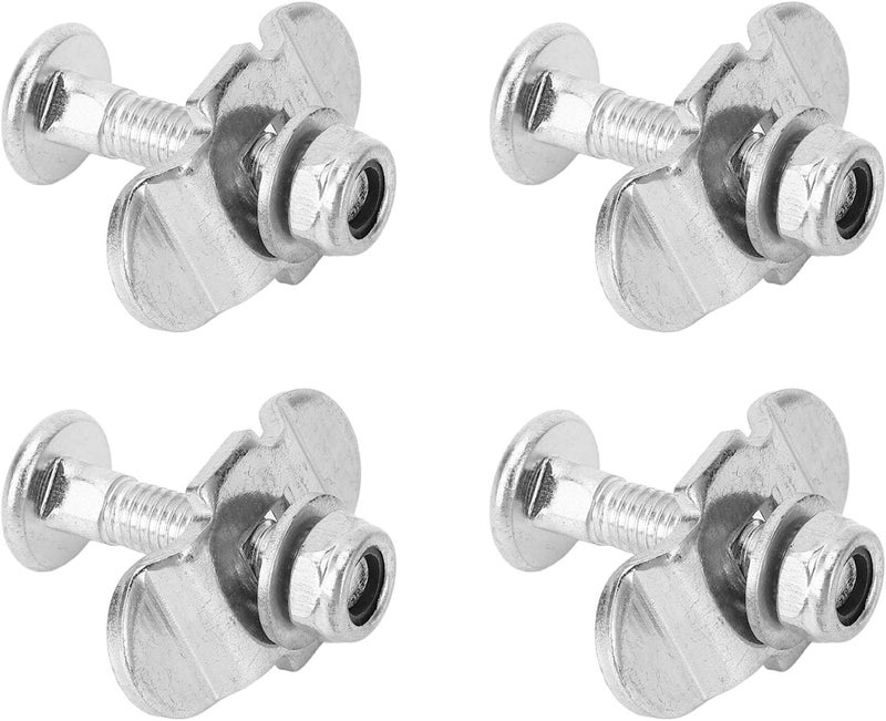 Qiilu 4Pcs L Track Threaded Screw Double Stud Fitting Set, High Strength Metal Tie Down for Truck Bed Trailer Cargo Control Pickup RV ATV, Fits Any Position on The L Track Rail, Ideal - Image 1