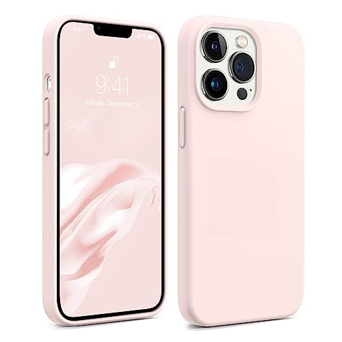AOTESIER Magnetic for iPhone 13 Pro Max Case, [Compatible with MagSafe] [Military Shockproof Protection] Silicone Phone Case with Soft Anti-Scratch Microfiber Lining, 6.7 inch, Chalk Pink - Image 1