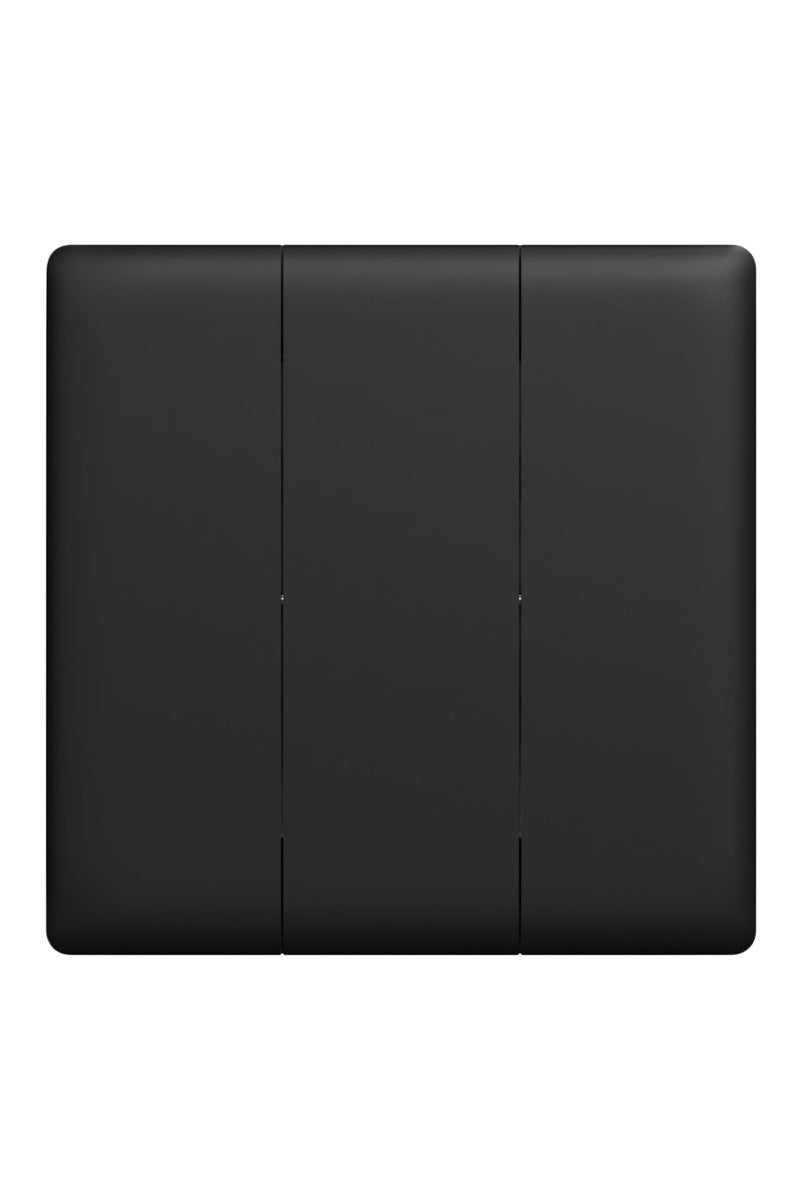 Duravel Modern Triple Light Switch Wall Panel, Black Matte Finish, 250V Electric Socket - Image 1
