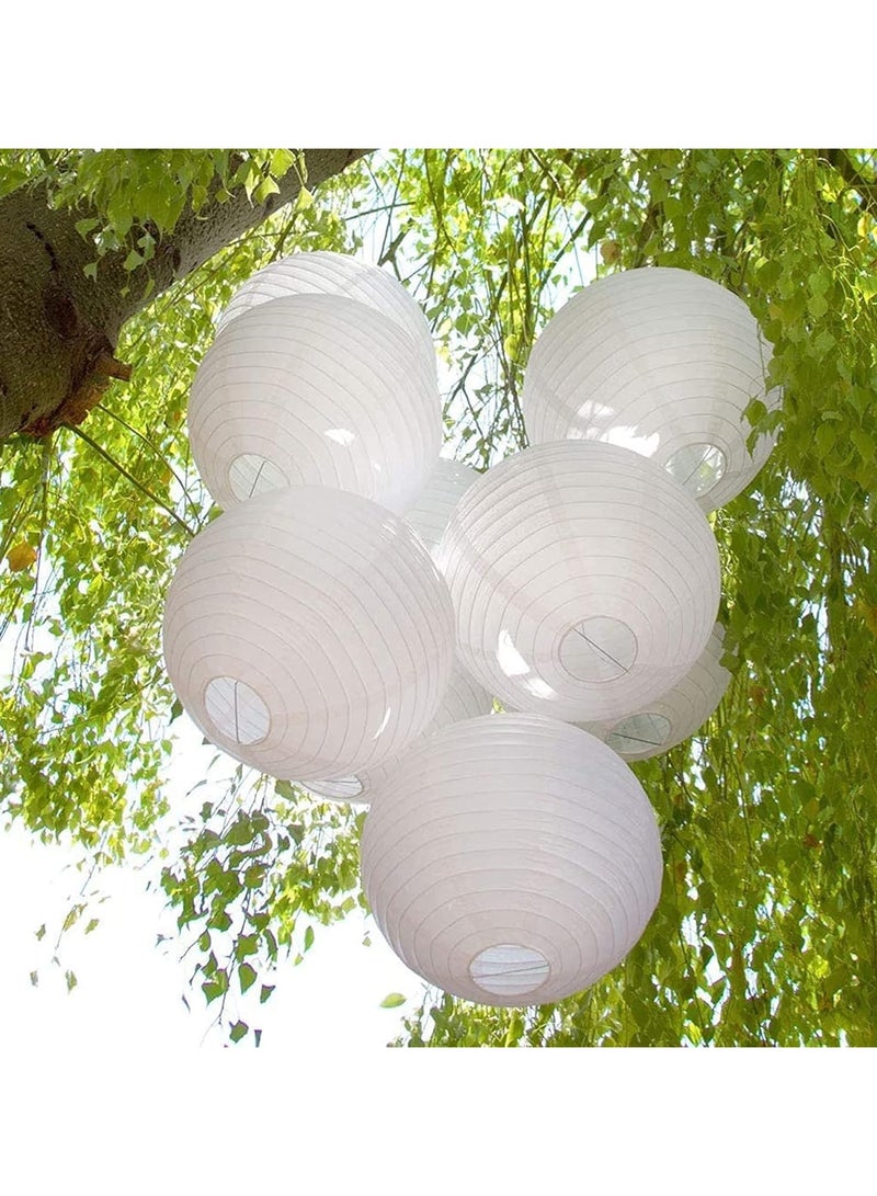 Paper Lanterns, Chinese, Japanese Paper Lanterns, 10Pcs White Decorative Hanging Round Paper Lanterns Lamp for Birthday, Wedding, , Bridal Shower, Home Decor, Party(Size of 4”, 6”, 8”, 10”)