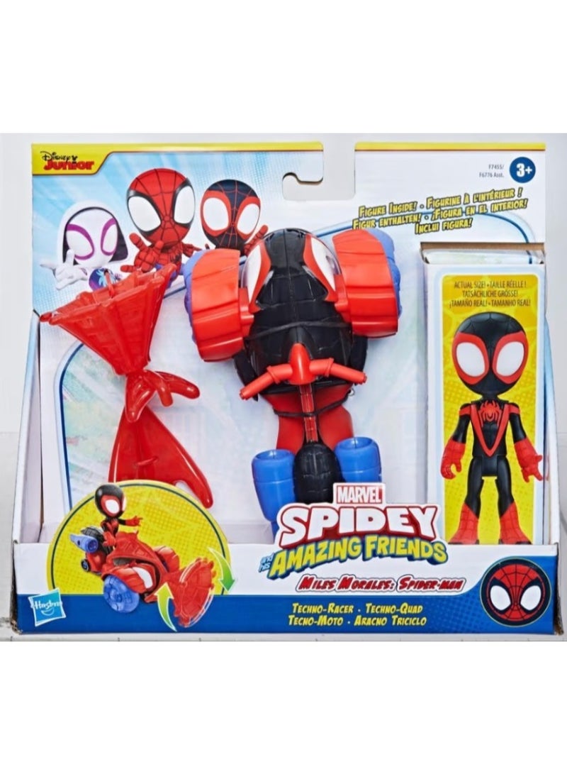 Hasbro Marvel مجموعة سيارة وشخصية هاسبرو مارفل سبايدي وأصدقاؤه المذهلون مايلز موراليس تكنولوجي ريسر - Image 1