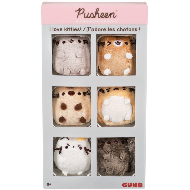 GUND Pusheen Comic Collector I Love Kitties Set of 6 Plush Stuffed Animal Cats  2"" - Image 1