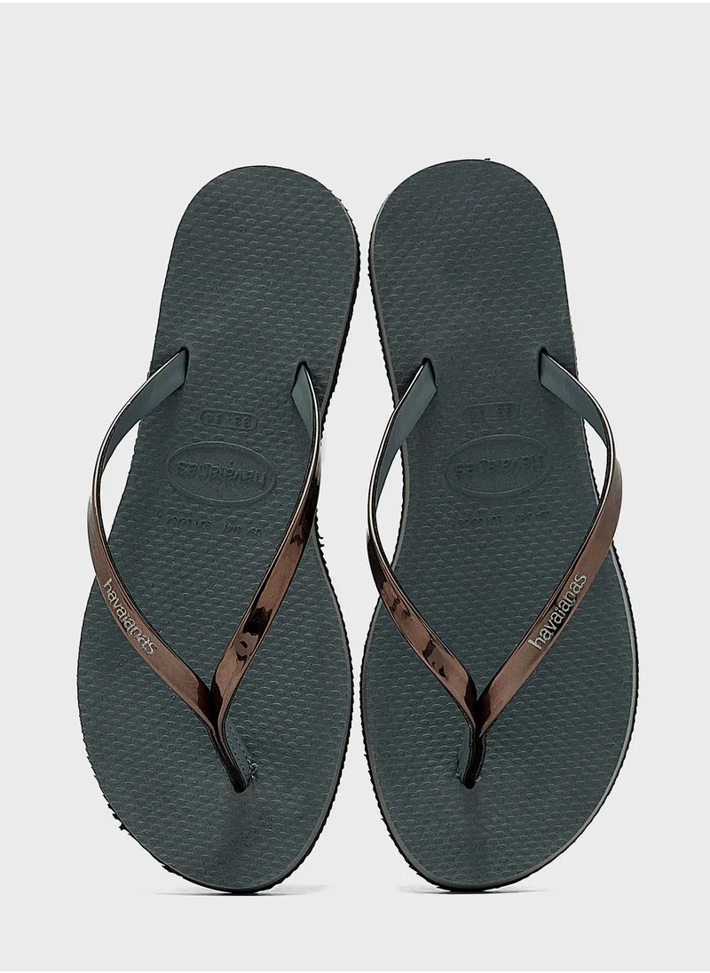 havaianas Metallic Flip Flops