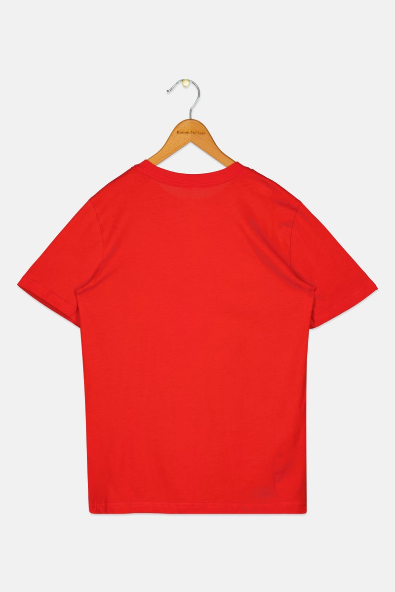 PUMA تي شيرت قصير الأكمام للأطفال الأولاد، ياقة دائرية، خارجي، أحمر - Image 2