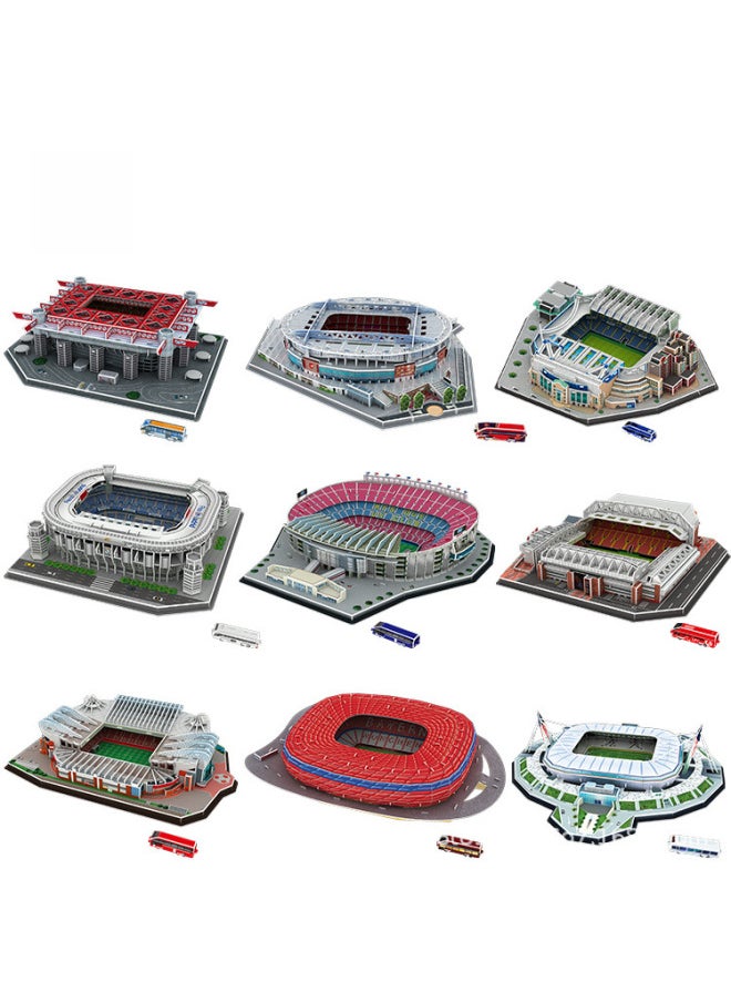 Educational Assembly Football Field Model Barca Real Madrid World Cup Diy 3d Puzzle Toy Handmade Gift-Color:Stamford Bridge