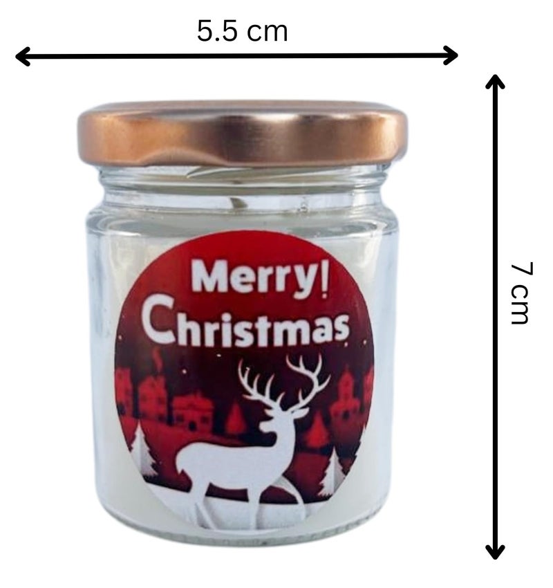 The Essenza Merry Christmas Candle in Glass Jar Festive Decor Gift with Assorted Christmas Stickers Set of 2 - Image 3