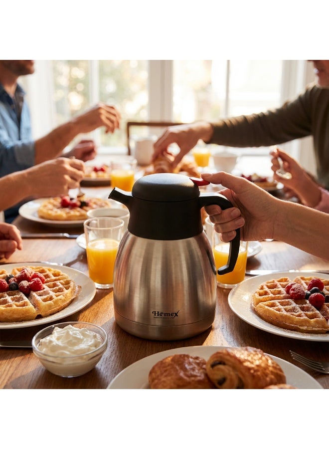 Homex Stainless Steel Tea Coffee Vacuum Flask Thermos Jug 1.2L, Double Wall Insulation Hot Cold Water/Tea/Coffee Flask BPA-Free Leak-Proof for Home Office Outdoor - Image 5
