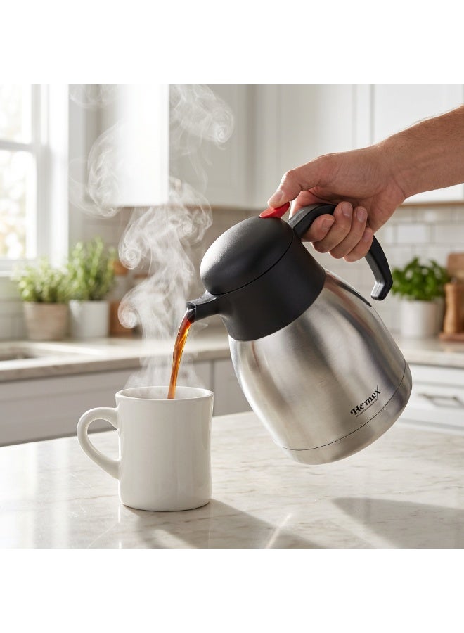 Homex Stainless Steel Tea Coffee Vacuum Flask Thermos Jug 1.2L, Double Wall Insulation Hot Cold Water/Tea/Coffee Flask BPA-Free Leak-Proof for Home Office Outdoor - Image 4
