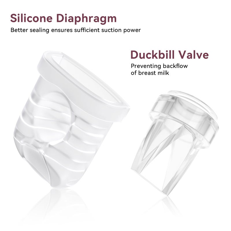 TOVVILD 12PCS Duckbill Valves Silicone Diaphragm for Nuliie Breast Pump, Compatible with Lansinoh Discreet Duo/Motif Aura Glow Replacement Pump Parts S32 Accessories - Image 5