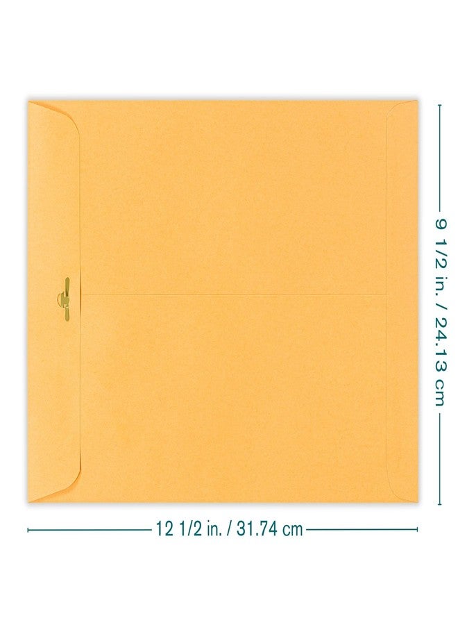 EnDoc 9 1/2 x 12 1/2 Clasp Envelopes - 100 Pack - Brown Kraft Catalog Envelopes Gummed Seal Closure – 28lb Heavyweight Paper 9.5x12.5 inch Envelopes for Home, Office, Business, Legal or School. - Image 2