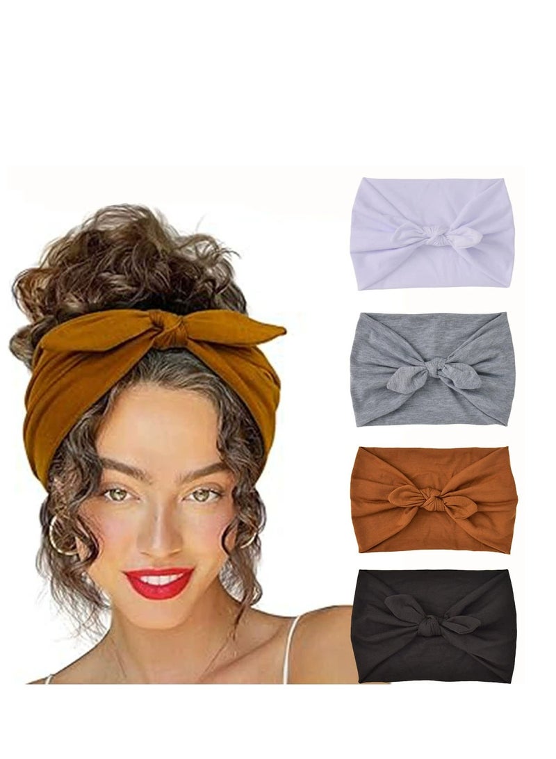 4 قطع من أربطة الشعر الرياضية غير القابلة للانزلاق للنساء، عصابة رأس رياضية للجري واليوغا والتمرين اليومي - Image 1