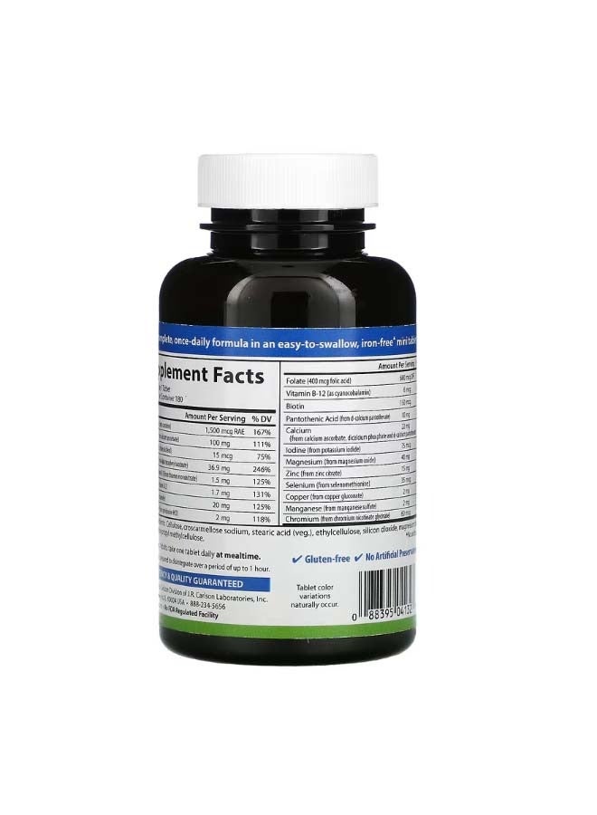 كارلسون MiniMulti Vitamins  Minerals IronFree 180 Mini Tablets - Image 2
