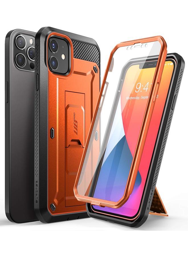 SupCase For Iphone 12 Case Iphone 12 Pro Case With Screen Protector Unicorn Beetle Pro Built In Stand And Belt Clip Full Body Rugged Protective Phone Case For Iphone 12 12 Pro 6.1" Orange - Image 1