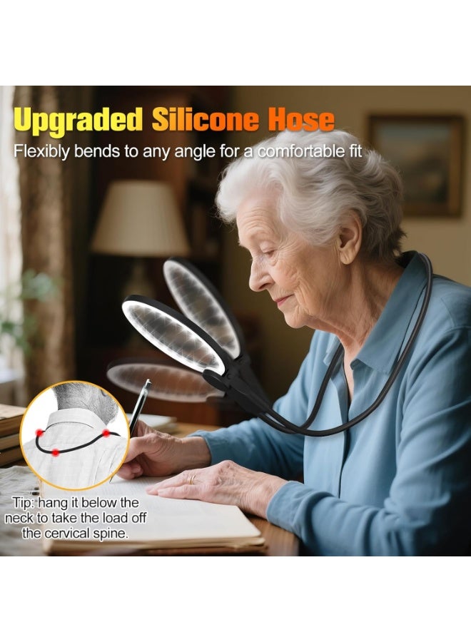 general Hands Free Magnifying Glass with Light for Close Work, 5.5 Inch 5X Lighted Magnifying Glass, Neck Wear Magnifier for Reading Books, Sewing, Cross Stitch, Low Vision Seniors with Aging Eyes - Image 4