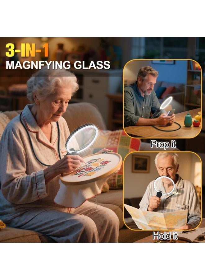 general Hands Free Magnifying Glass with Light for Close Work, 5.5 Inch 5X Lighted Magnifying Glass, Neck Wear Magnifier for Reading Books, Sewing, Cross Stitch, Low Vision Seniors with Aging Eyes - Image 3