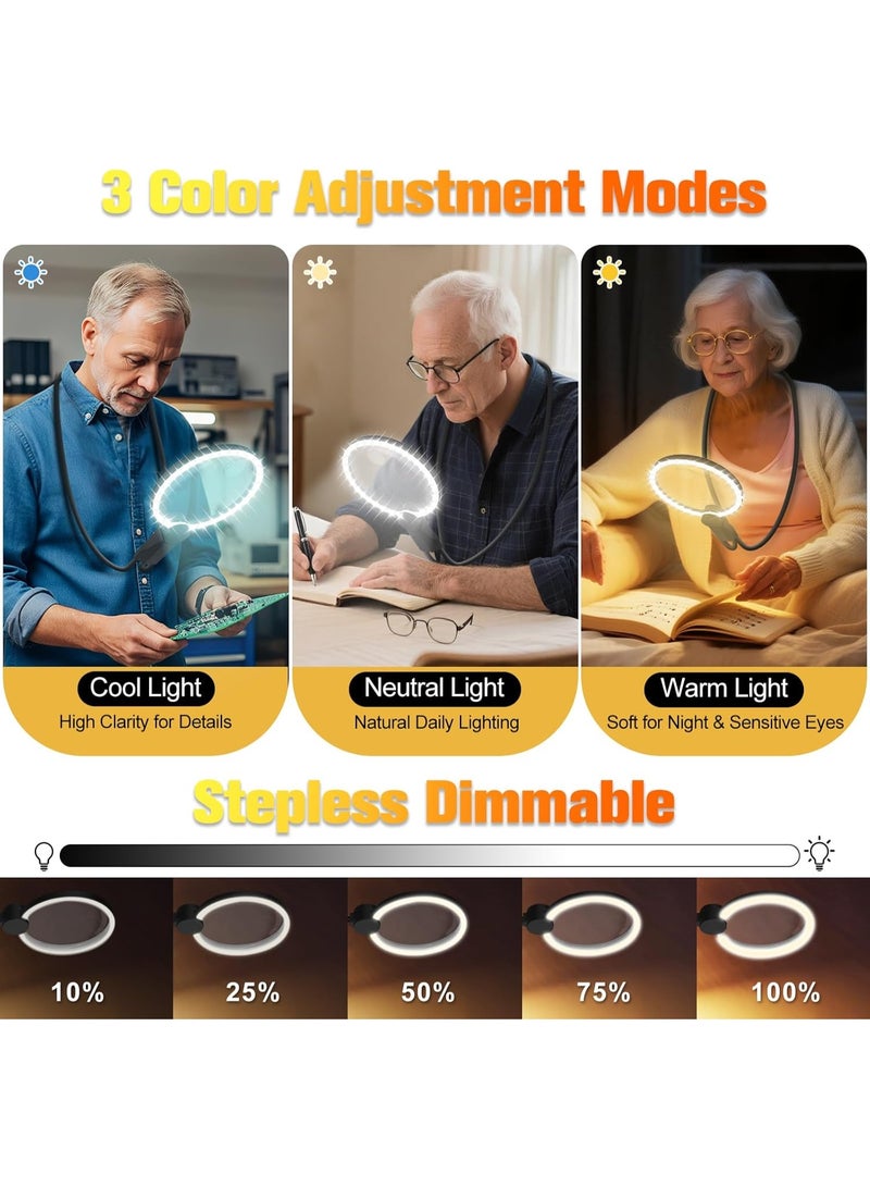 general Hands Free Magnifying Glass with Light for Close Work, 5.5 Inch 5X Lighted Magnifying Glass, Neck Wear Magnifier for Reading Books, Sewing, Cross Stitch, Low Vision Seniors with Aging Eyes - Image 2