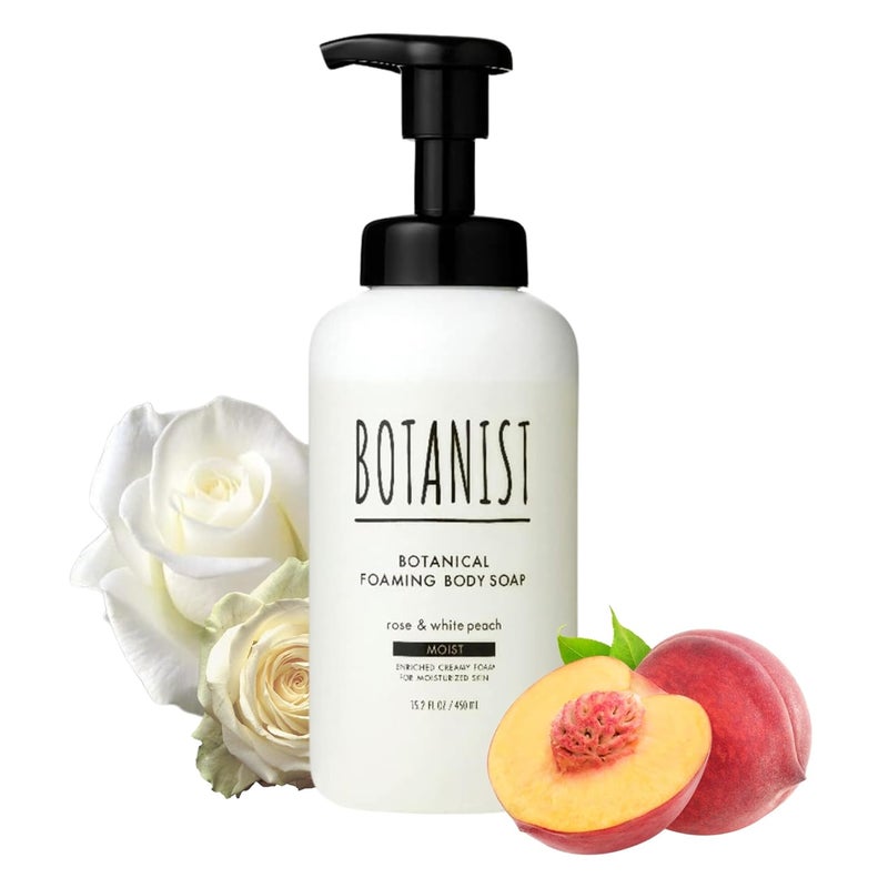 Botanist Body Wash for Sensitive Skin Creamy Moisturizing Bodywash Foaming Soap For Dry Skin Shea Butter Soap Sulfate Paraben  Dye Free For Women  Men Rose  White Peach 450 mL152 fl Oz