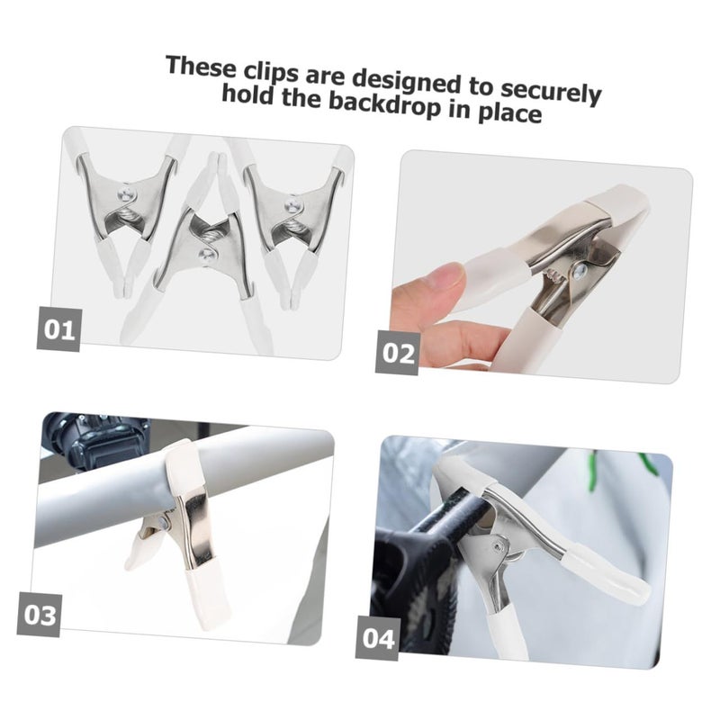 8 Pcs Heavy Duty Backdrop Clips Plastic Spring Clamp for Arch Stand Tarp - Image 3