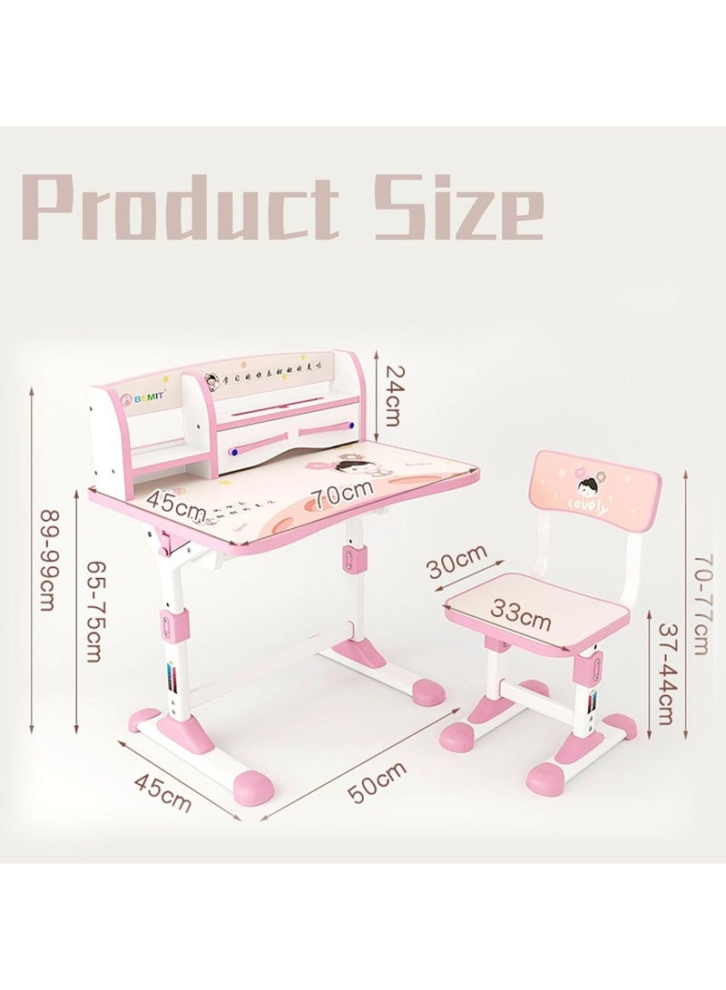 DubaiGallery Children's study table, girls study table, adjustable chair, home primary school students work table, chair coats, new  - Image 4