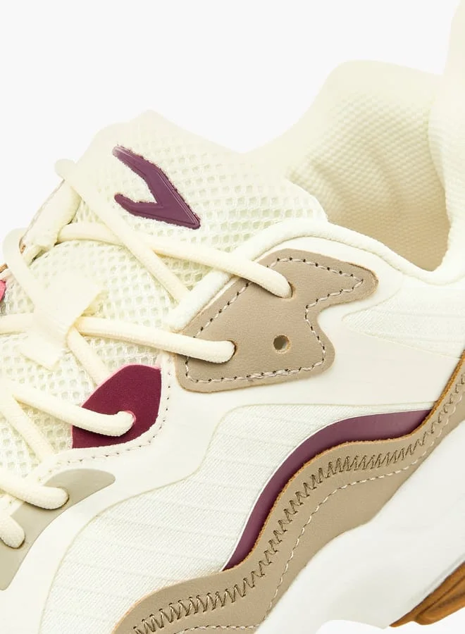 Dash Women Panelled Sports Shoes with Lace-Up Closure