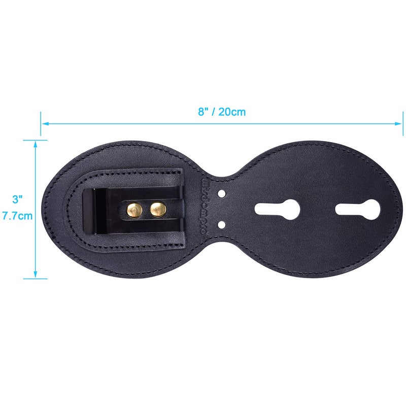 Wisdompro Police Badge Holder, Cowhide Leather Universal Police Badge Holder Pocket Case with Stationary Mn-Steel Belt Clip, Hook and Loop Closure and Stainless Bead Chain Necklace- Oval Shape - Image 4