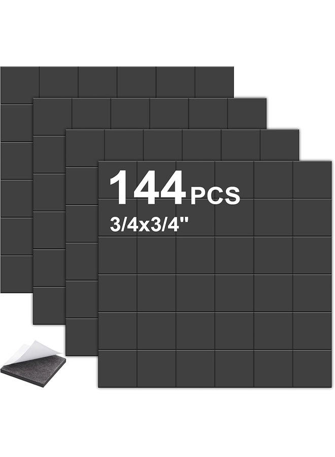 Square Magnets with Adhesive Backing, 144 Pcs Pre-Cut Size Magnets for Crafts, Sticky Adhesive Magnet, Peel and Stick Flexible Magnet Stickers for DIY, Whiteboard,  0.8in x0.8in - Image 1