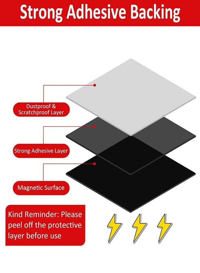 Square Magnets with Adhesive Backing, 144 Pcs Pre-Cut Size Magnets for Crafts, Sticky Adhesive Magnet, Peel and Stick Flexible Magnet Stickers for DIY, Whiteboard,  0.8in x0.8in - Image 3