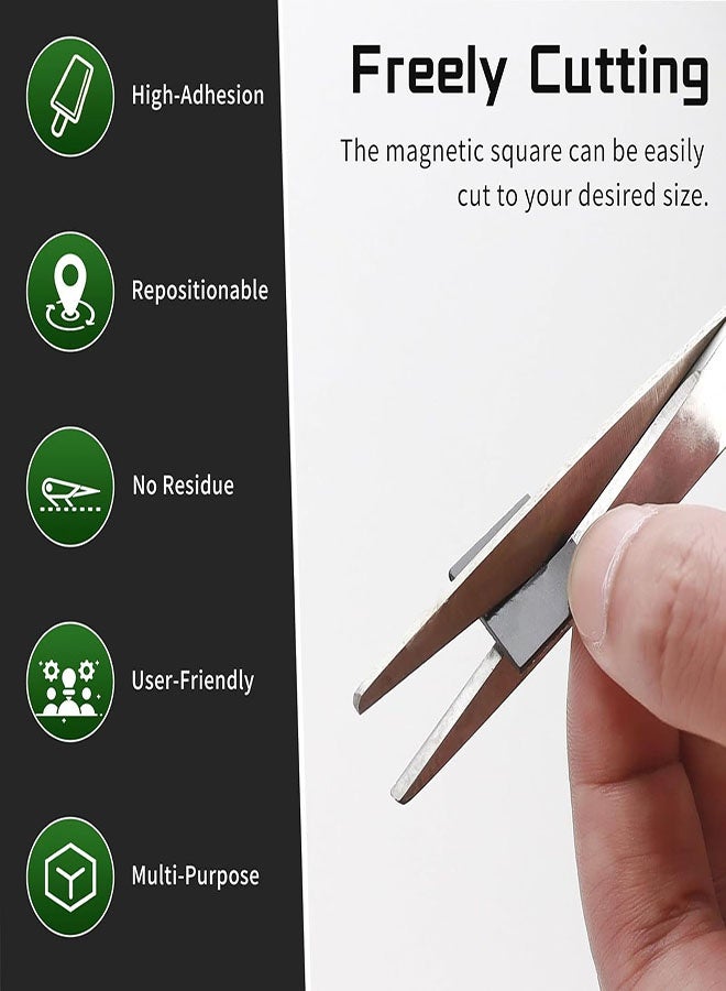 Square Magnets with Adhesive Backing, 144 Pcs Pre-Cut Size Magnets for Crafts, Sticky Adhesive Magnet, Peel and Stick Flexible Magnet Stickers for DIY, Whiteboard,  0.8in x0.8in - Image 4