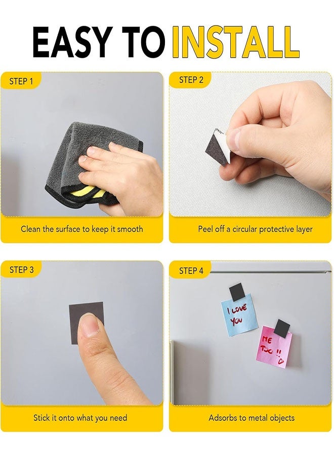 Square Magnets with Adhesive Backing, 144 Pcs Pre-Cut Size Magnets for Crafts, Sticky Adhesive Magnet, Peel and Stick Flexible Magnet Stickers for DIY, Whiteboard,  0.8in x0.8in - Image 5