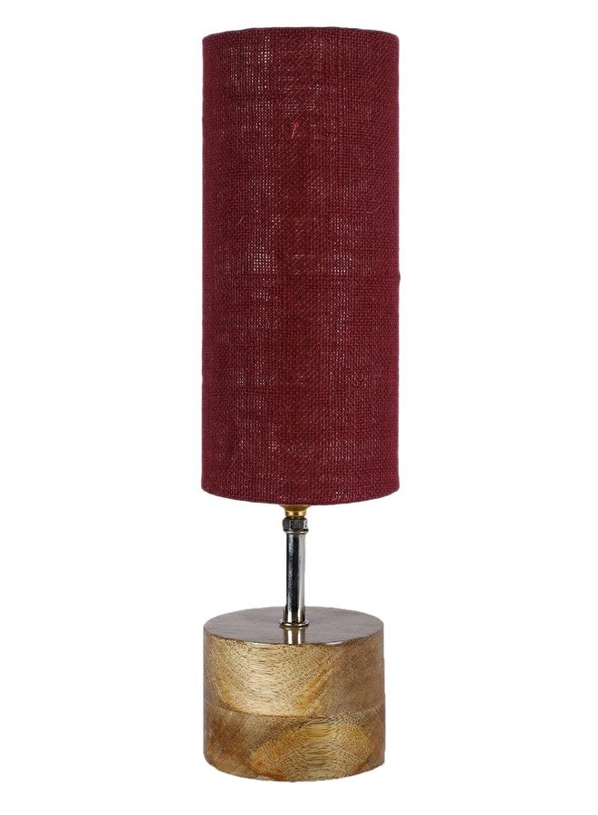Devansh Maroon Jute Shade with Wood lamp Base(098) - Image 5