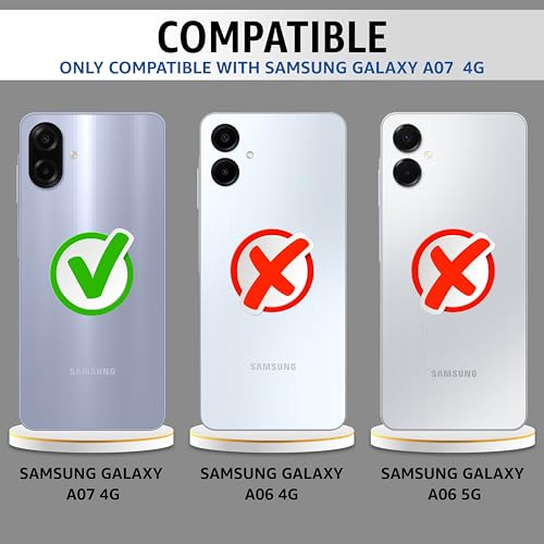 Cedo غطاء خلفي CEDO لهاتف سامسونج جالاكسي A07 (4G) LTE / A07 (5G)/ F70E | حماية الكاميرا مع حافة صدم مقاومة للصدمات | حماية 360 درجة من TPU+PC مع غطاء خلفي شفاف (أسود) - Image 2