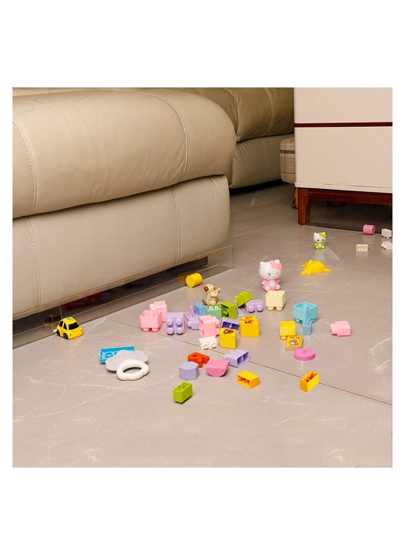5-Pack Clear Furniture Blockers, Adjustable Pet Baffle Boards with Strong Adhesive, Prevents Items from Sliding Under Sofas, Beds, and Other Furniture. Ideal for Keeping Spaces Tidy. - Image 2