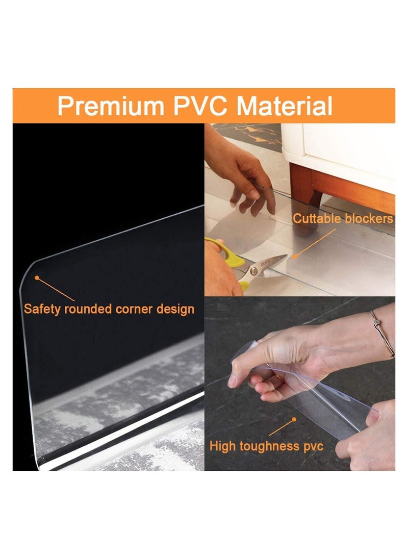 5-Pack Clear Furniture Blockers, Adjustable Pet Baffle Boards with Strong Adhesive, Prevents Items from Sliding Under Sofas, Beds, and Other Furniture. Ideal for Keeping Spaces Tidy. - Image 4