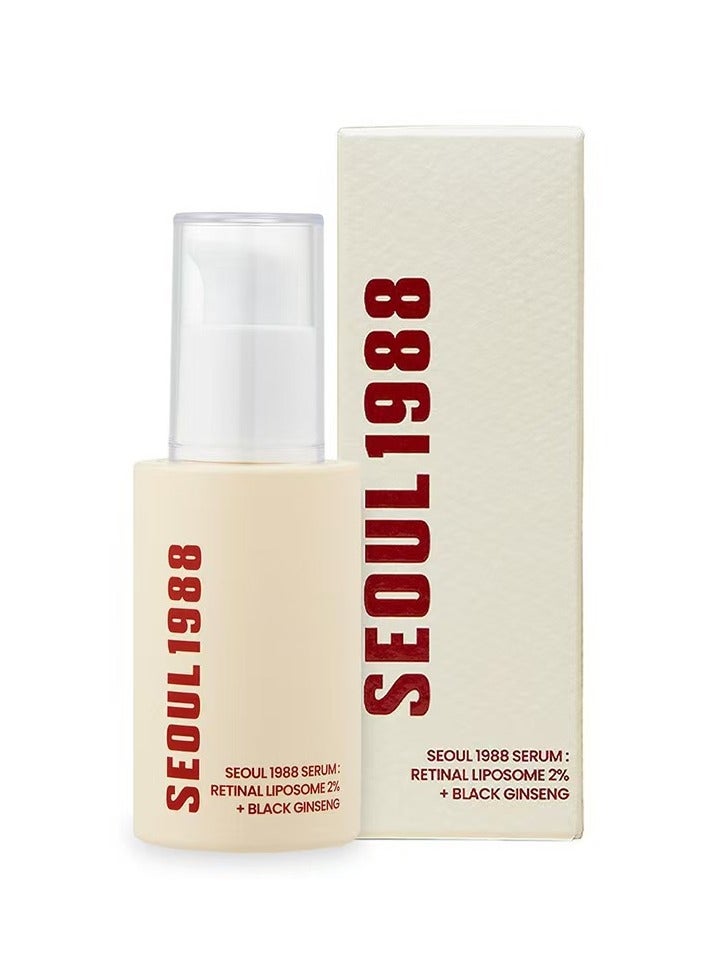 K-SECRET SEOUL 1988 Retinal Serum: 2% Retinal Liposome Black Ginseng Niacinamide Bakuchiol Vitamin C & 3 Peptides for Wrinkle Care Anti Aging - Korean Skincare Fragrance Paraben Cruelty Free 30mL - Image 1