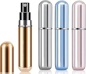 ChaneeHann ChaneeHann 4PCS Perfume Atomiser 5ML Refillable Perfume Spray Bottle Portable Mini Spray Travel Bottle Easy to Refill Empty Atomiser Bottle for Purse Handbag Pocket and Luggage  - Image 1