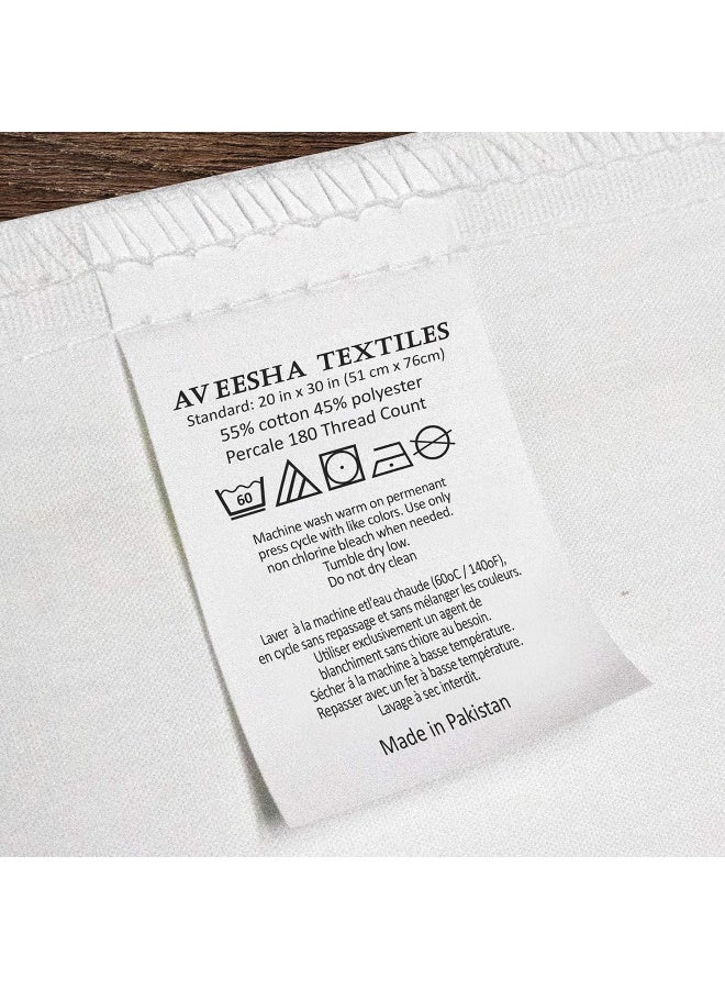 Aveesha 12 Pack Poly Cotton Pillow Cases - Queen Size White Pillowcases - 180 Thread Count Percale Weave Pillow Covers - Perfect for Home, Hotels and Hospital Use - Image 5