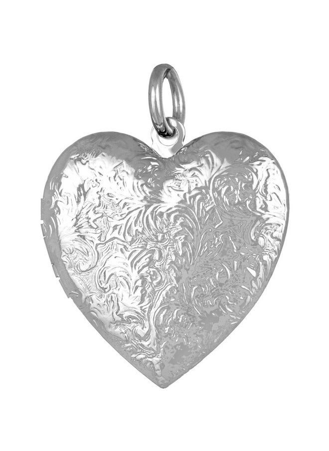Lifetime Jewelry Antique Heart Locket Necklace That Holds Pictures 24K Gold Plated (Big White Gold Locket No Chain)  - Image 1