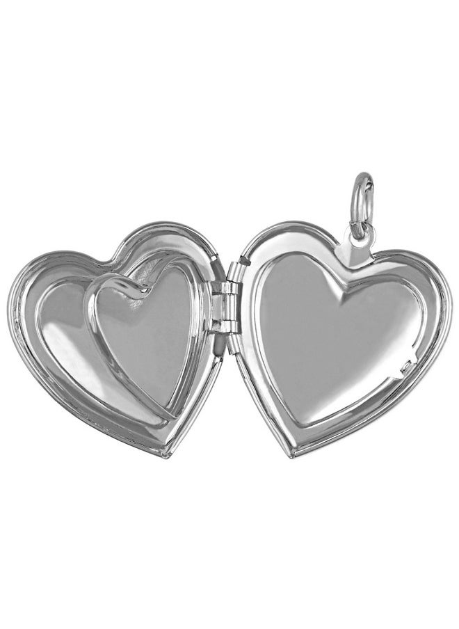Lifetime Jewelry Antique Heart Locket Necklace That Holds Pictures 24K Gold Plated (Big White Gold Locket No Chain)  - Image 3