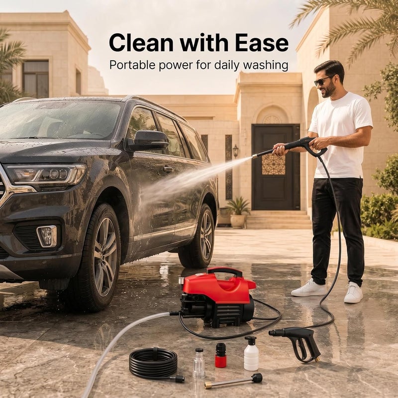 Favarey 2000W Electric High Pressure Washer, Power Washer with Hose, Detachable Water Gun, Electric Pressure Washer for Cleaning Cars, Fences, Pool, Patios - Image 2