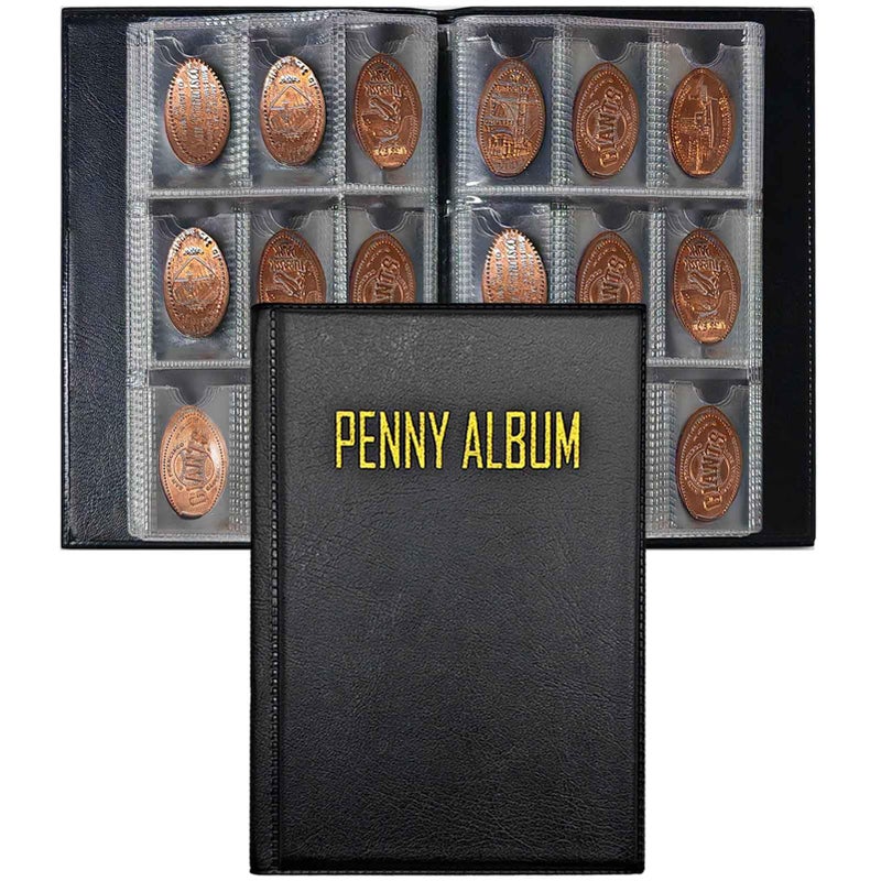 Xxmbbjy 108 Pockets Pressed Penny Collecting Album Book, Portable Smashed Pressed Penny Album Book Holder for Collectors, Suitable for Work or Travel - Image 1
