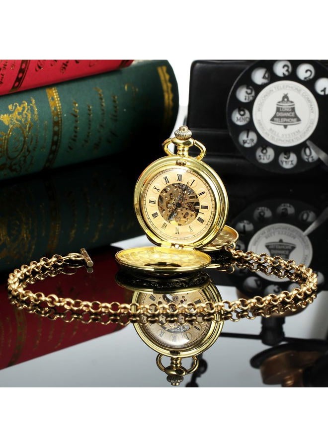 TREEWETO Pocket Watch Vest Chain 14.7 inch (37.5 cm) Gold - Image 3