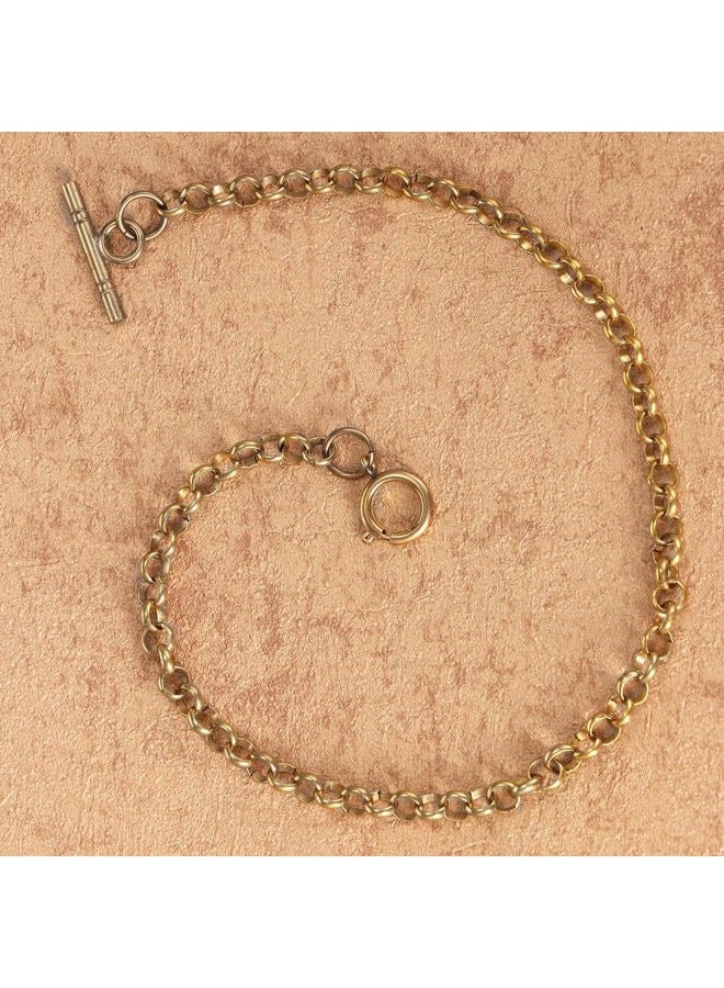 TREEWETO Pocket Watch Vest Chain 14.7 inch (37.5 cm) Gold - Image 2