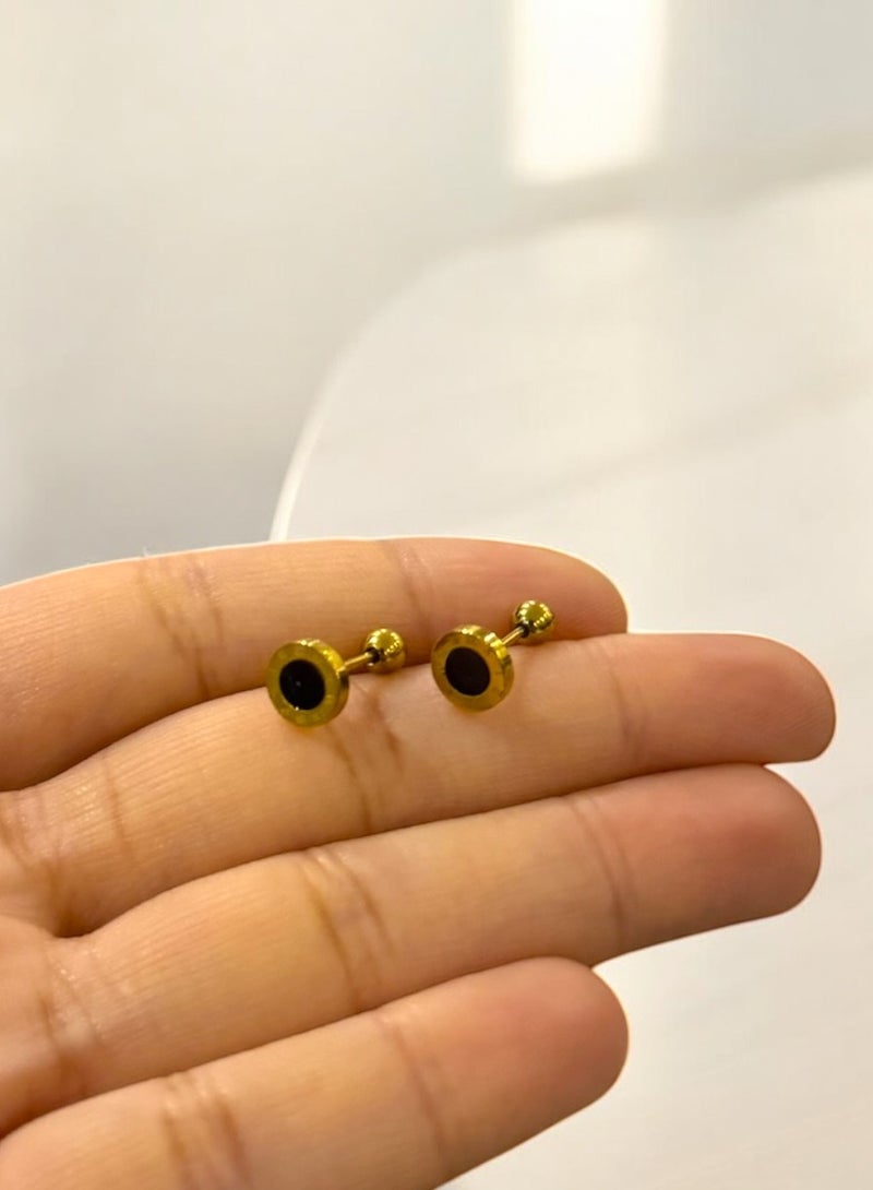 Dangle Charms Elegant Stainless Steel Gold Plated Earrings For Women Small Size - Image 2