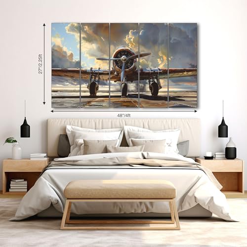 The Castle Decor Aviation art painting with frame Big Size 27x48 Wall art for living room,Bedroom,Drawing room,Hotels-Wooden Framed-304 - Image 2