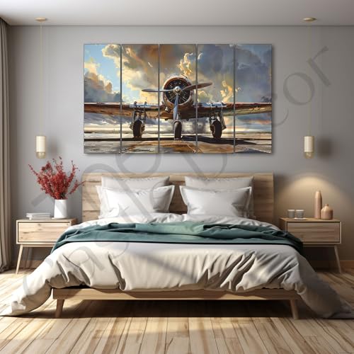 The Castle Decor Aviation art painting with frame Big Size 27x48 Wall art for living room,Bedroom,Drawing room,Hotels-Wooden Framed-304 - Image 1