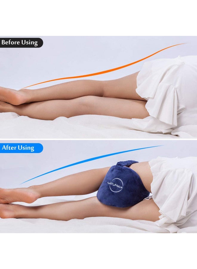 NATUMAX Knee Pillow for Side Sleepers - Relief from Sciatica Pain, Back/Leg Pain, Pregnancy, Hip and Joint Pain Memory Foam Leg Pillow + Free Sleep Mask and Ear Plugs - Image 3